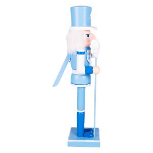 Yılbaşı Süsü Kurşun Asker Mavi Şapkalı Fındıkkıran Mavi 37 Cm.