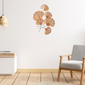 Çiçek Desenli Metal Bakır Duvar Panosu 75x100 Cm