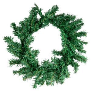 Yılbaşı Kapı Süsü, Çam Dallı Sade Çelenk, Yeşil - 40 cm