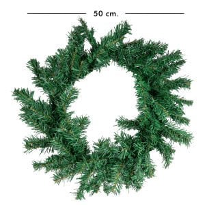 Yılbaşı Süsü Kapı Süsü Çam Dallı Sade Çelenk Yeşil 50 Cm.