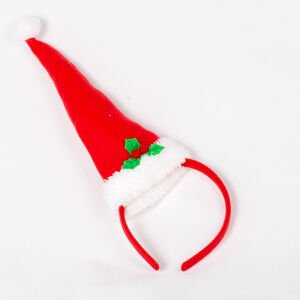 Yılbaşı Süsü Taç Noel Baba Şapka Kırmızı 12x32 Cm.