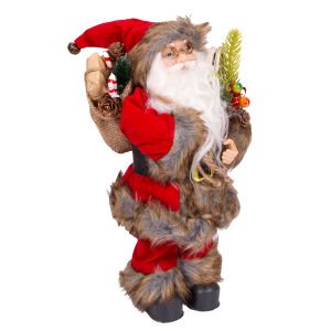 Yılbaşı Noel Baba Hediye Çuvallı Yılbaşı Dekorlu Kırmızı 30 Cm.