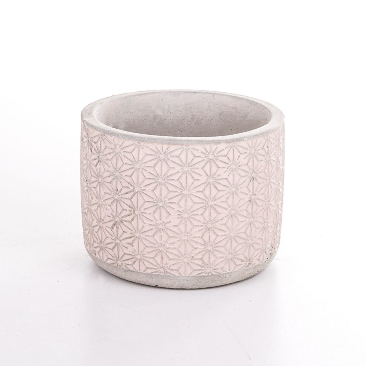 Veramaya Yıldız Desenli Somon Renk Beton Saksı 12x9,5 Cm