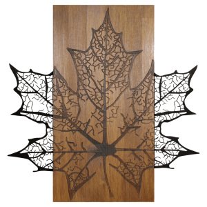 Çınar Yaprağı Ahşap/metal Dikdörtgen Duvar Pano 58x57,5 Cm