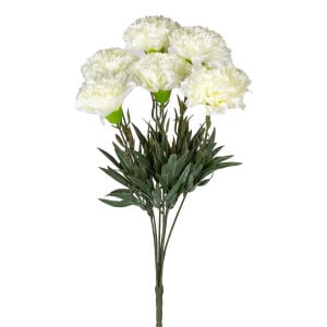 Yapay Karanfil Demeti Islak Dokulu Beyaz 42 Cm.