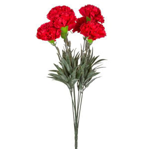 Yapay Karanfil Demeti Islak Dokulu Kırmızı 42 Cm.