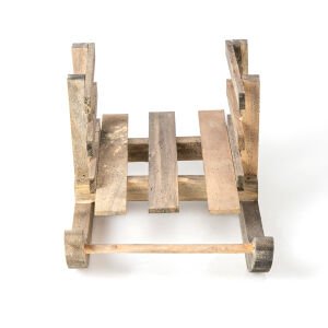Yılbaşı Süsü Ahşap Kar Kızağı Natural (Ebat 15x12,5x27 Cm.)