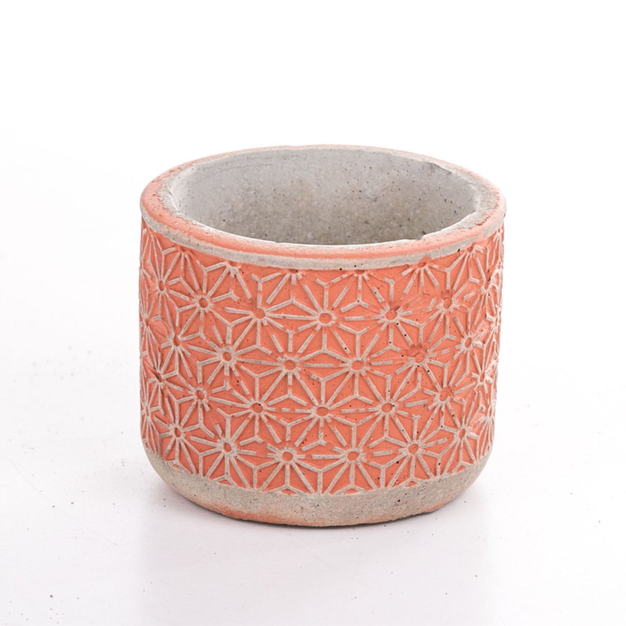 Veramaya Yıldız Desenli Kiremit Renk Beton Sukulent Saksı 7,5x6,5 Cm