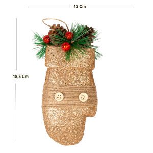 Yılbaşı Süsü Eldiven Berry'li 2'li Paket Dore 12x18,5 Cm.