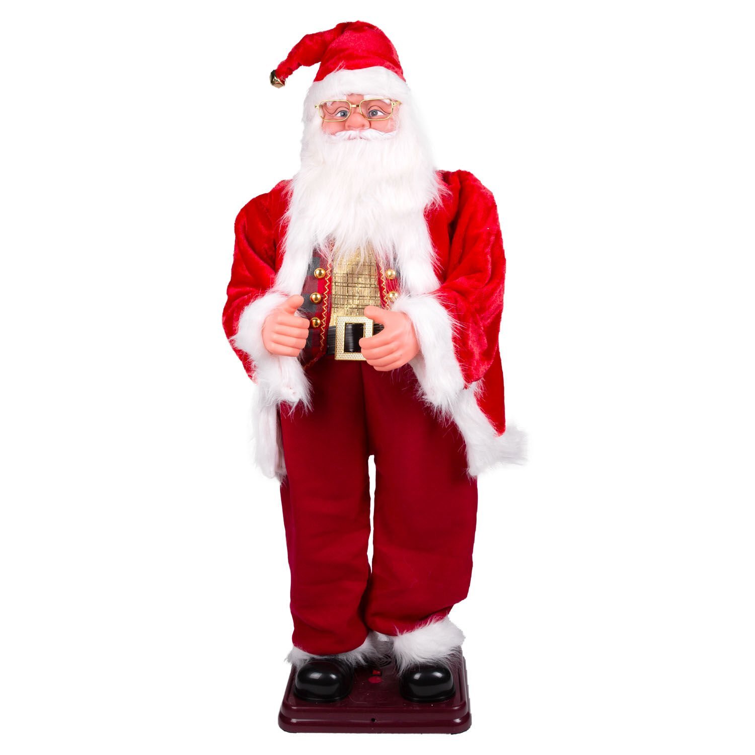 Yılbaşı Noel Baba Büyük Boy Hareketli Ve Müzikli Kırmızı 120 Cm.