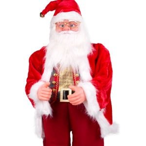 Yılbaşı Noel Baba Büyük Boy Hareketli Ve Müzikli Kırmızı 120 Cm.