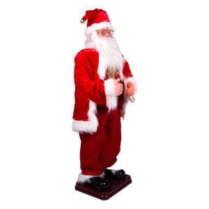 Yılbaşı Noel Baba Büyük Boy Hareketli Ve Müzikli Kırmızı 120 Cm.