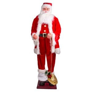 Yılbaşı Noel Baba, Büyük Boy, Kırmızı - Hareketli, Müzikli, 200 cm