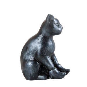 Dekoratif Polyester Kedi Biblo Siyah Lame Gölgeli 11 x 13 Cm.