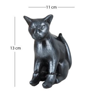 Dekoratif Polyester Kedi Biblo Siyah Lame Gölgeli 11 x 13 Cm.