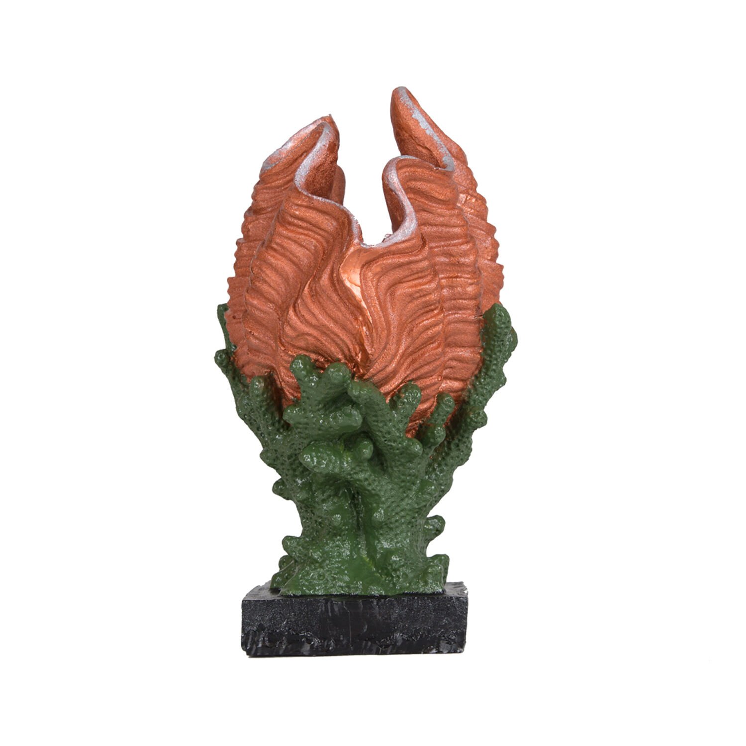 Polyester Vazo, Dekoratif, Mercan Boyunlu, Deniz Kabuğu, Bakır Renk - 22 x 30 cm