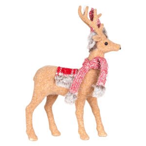 Yılbaşı Süsü Geyik  Noel Şapkalı Kahverengi 23x32 Cm.