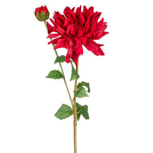 Yapay Yıldız Çiçeği Dahlia Islak Dokulu Koyu Kırmızı 18x60 Cm.