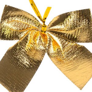 Yılbaşı Süsü Askılı Fiyonk 6'lı Paket Dore 9x8 Cm.