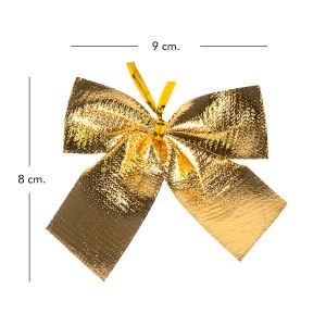 Yılbaşı Süsü Askılı Fiyonk 6'lı Paket Dore 9x8 Cm.