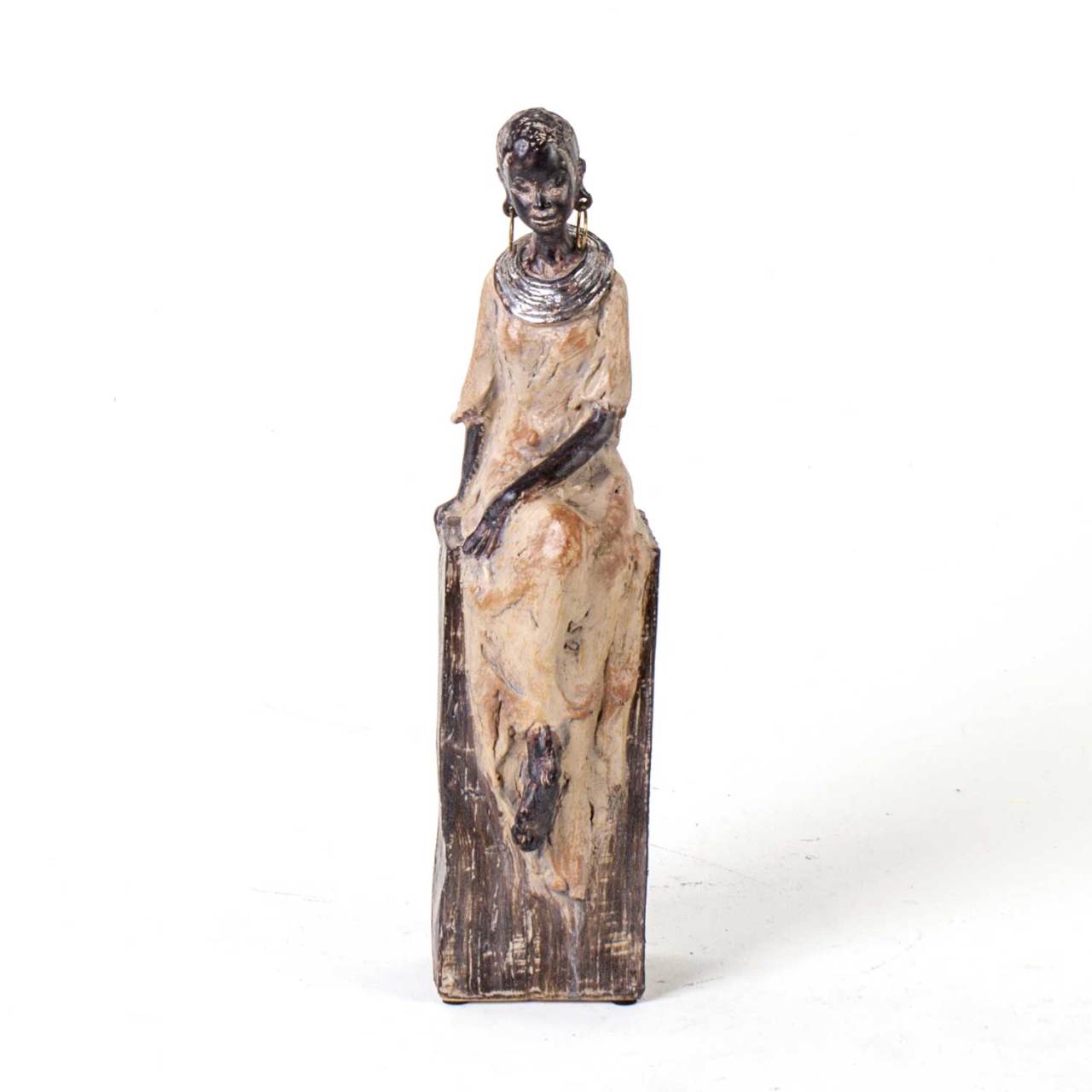 Afrikalı Siyahi Kadın Biblo 9x11x35,5 Cm