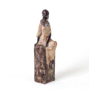 Afrikalı Siyahi Kadın Biblo 9x11x35,5 Cm