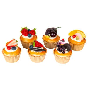 Yapay Meyveli Cupcake 6'lı Set Magnetli