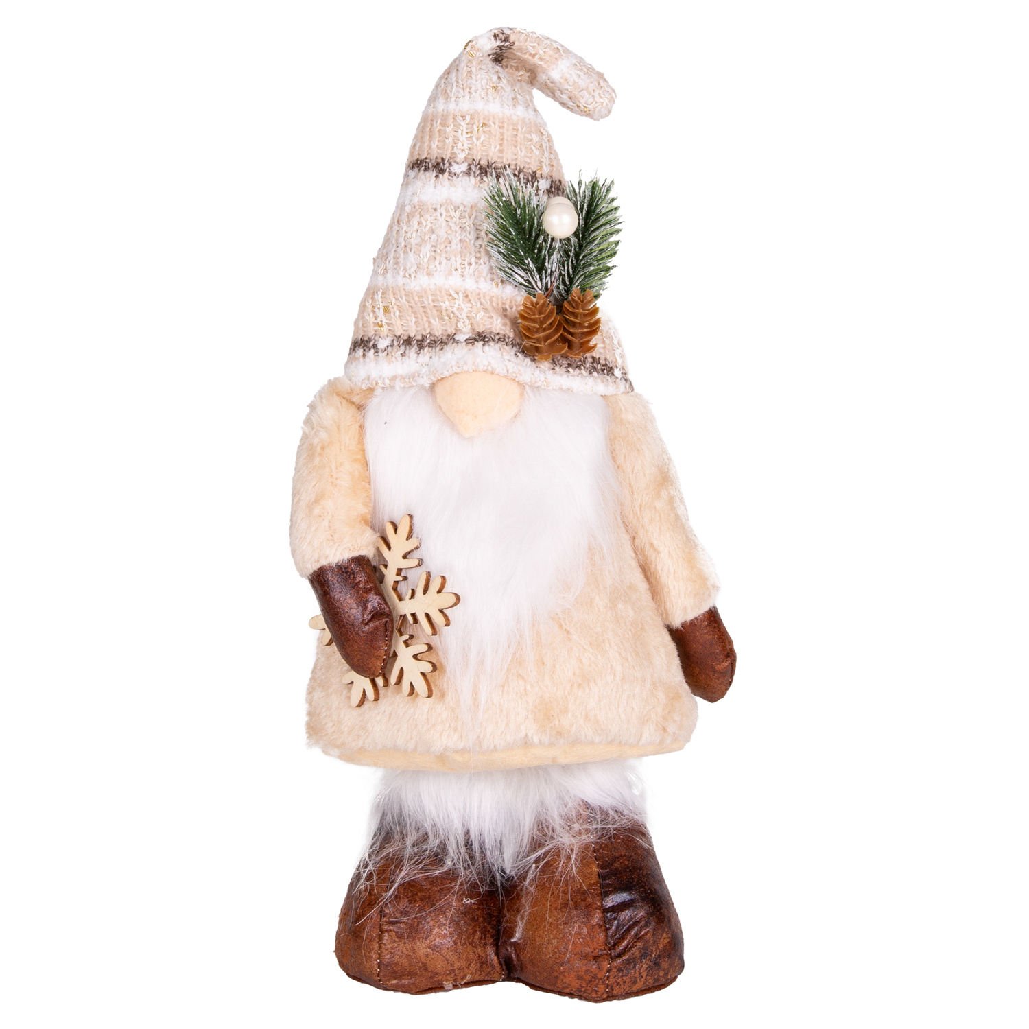 Yılbaşı Süsü Noel Baba Krem-Kahverengi 21x10x42 Cm.