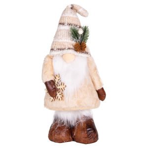 Yılbaşı Süsü Noel Baba Krem-Kahverengi 21x10x42 Cm.