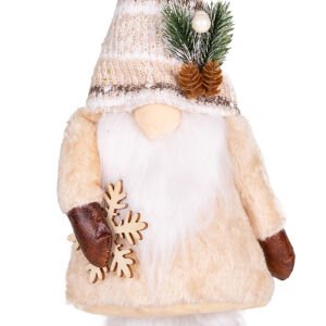 Yılbaşı Süsü Noel Baba Krem-Kahverengi 21x10x42 Cm.
