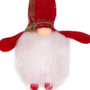 Yılbaşı Süsü Noel Baba Figürü Işıklı Kırmızı-Beyaz 8x27 Cm.