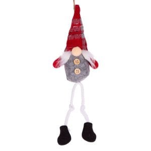 Yılbaşı Süsü, Noel Baba Figürü, Gri-Kırmızı - 6x5x30 cm