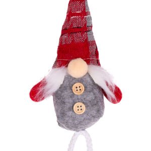 Yılbaşı Süsü Noel Baba Figürü Gri-Kırmızı 6x5x30 Cm.