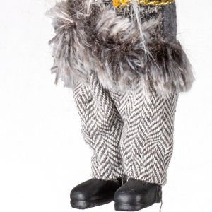 Yılbaşı Gri Elbiseli Askılı Noel Baba Yılbaşı Ağacı Süsü 20 Cm.