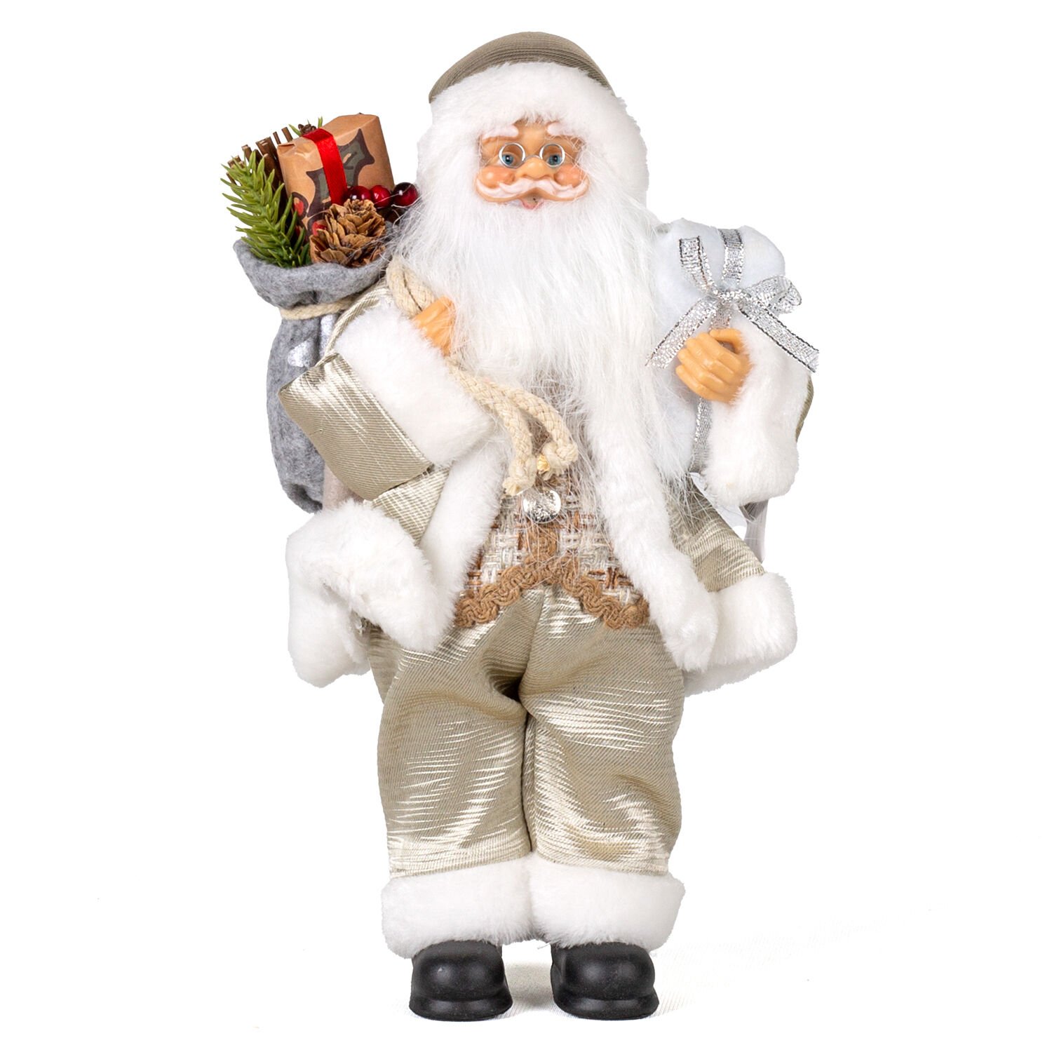 Yılbaşı Hediye Paketi Taşıyan Noel Baba 30 Cm.