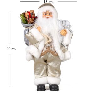 Yılbaşı Hediye Paketi Taşıyan Noel Baba 30 Cm.