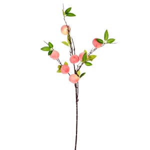 Yapay Şeftali Dalı Turuncu-Kırmızı 90 Cm.
