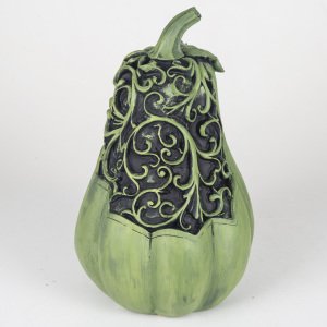 Veramaya Dekoratif Armut Şekilli Kabak Biblo Yeşil 35x22 Cm