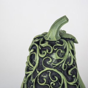 Veramaya Dekoratif Armut Şekilli Kabak Biblo Yeşil 35x22 Cm