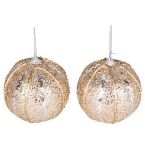 Yılbaşı Topu, Gold - 2'li Paket, 10 cm