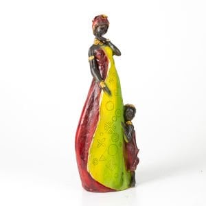 Otantik Afrikalı Anne Çocuk Bordo-Yeşil-Sarı 15x38x11 Cm.