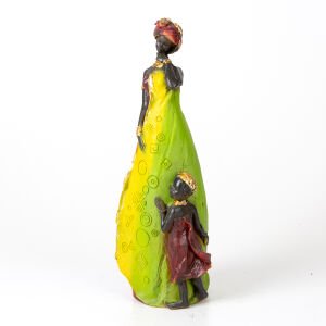 Otantik Afrikalı Anne Çocuk Bordo-Yeşil-Sarı 15x38x11 Cm.