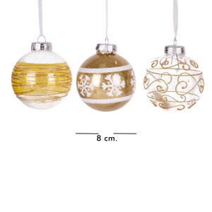 Yılbaşı Ağaç Süsü Yılbaşı Topu 9'lu Set Gold 8 Cm.