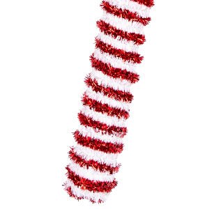 Yılbaşı Ağaç Süsü Noel Baba Figürlü Baston Kırmızı-Beyaz 19x52 Cm.
