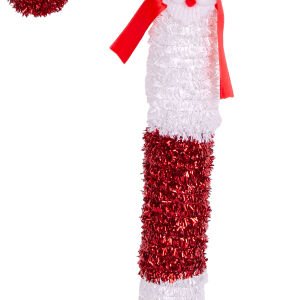 Yılbaşı Ağaç Süsü Noel Baba Figürlü Baston Kırmızı-Beyaz 19x52 Cm.