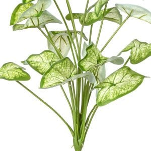 Yapay Bitki Syngonium-Melek Kanadı Gerçek Dokulu 18 Yaprak Yeşil-Beyaz 46 Cm.