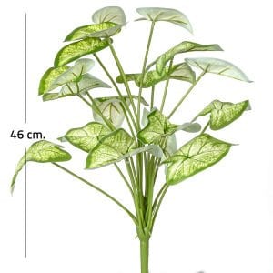 Yapay Bitki Syngonium-Melek Kanadı Gerçek Dokulu 18 Yaprak Yeşil-Beyaz 46 Cm.