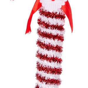 Yılbaşı Ağaç Süsü Noel Baba Figürlü Baston Kırmızı-Beyaz 13x35 Cm.