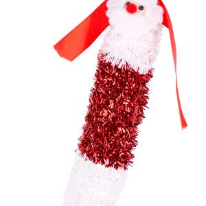 Yılbaşı Ağaç Süsü Noel Baba Figürlü Baston Kırmızı-Beyaz 13x35 Cm.