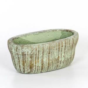 Eskitme Seramik Oval Saksı 26x13,5x11 Cm